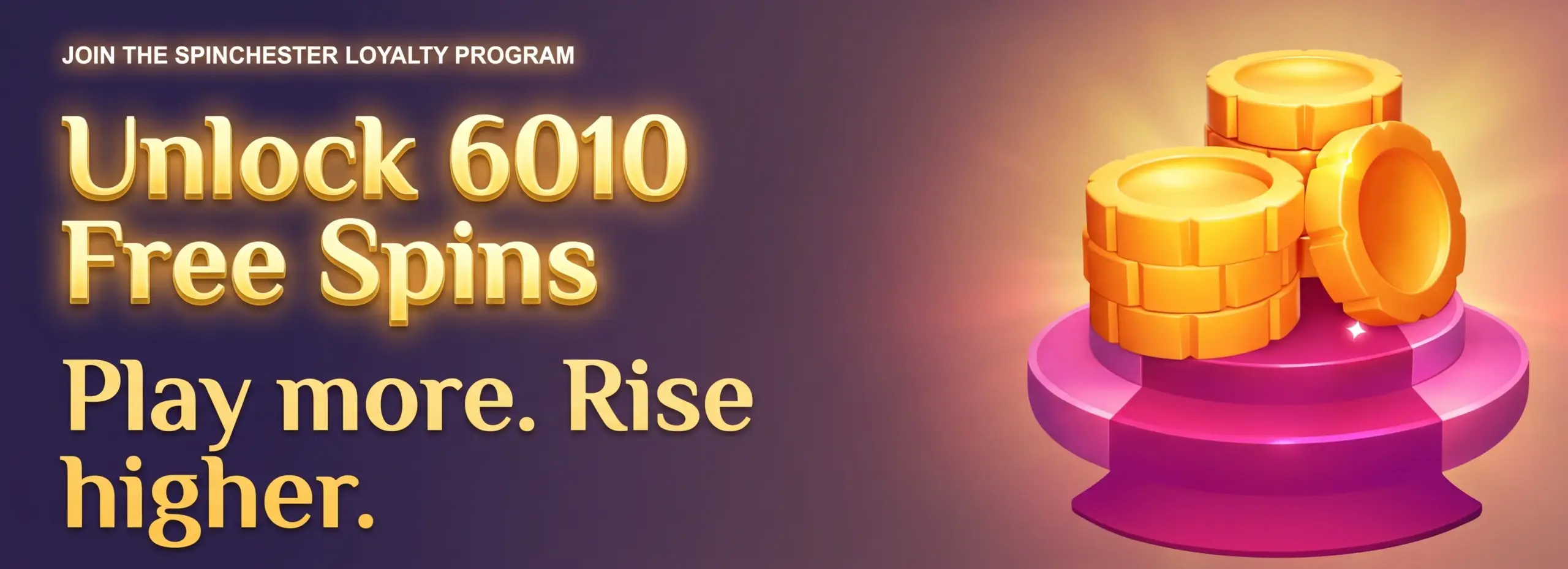 6,010 free spins across the 14 loyalty levels at Spinchester Casino